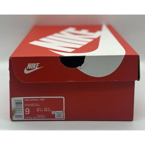 NEW Nike Air Max 1 PRM ‘The Bay’ White University Red FJ4451-100 Men’s Sz Multi - Picture 7 of 7